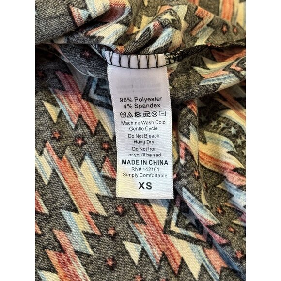 LuLaRoe Carly Hi-Lo Dress Colorful Geometric Pattern Size XS Loungewear NWT - Picture 10 of 13